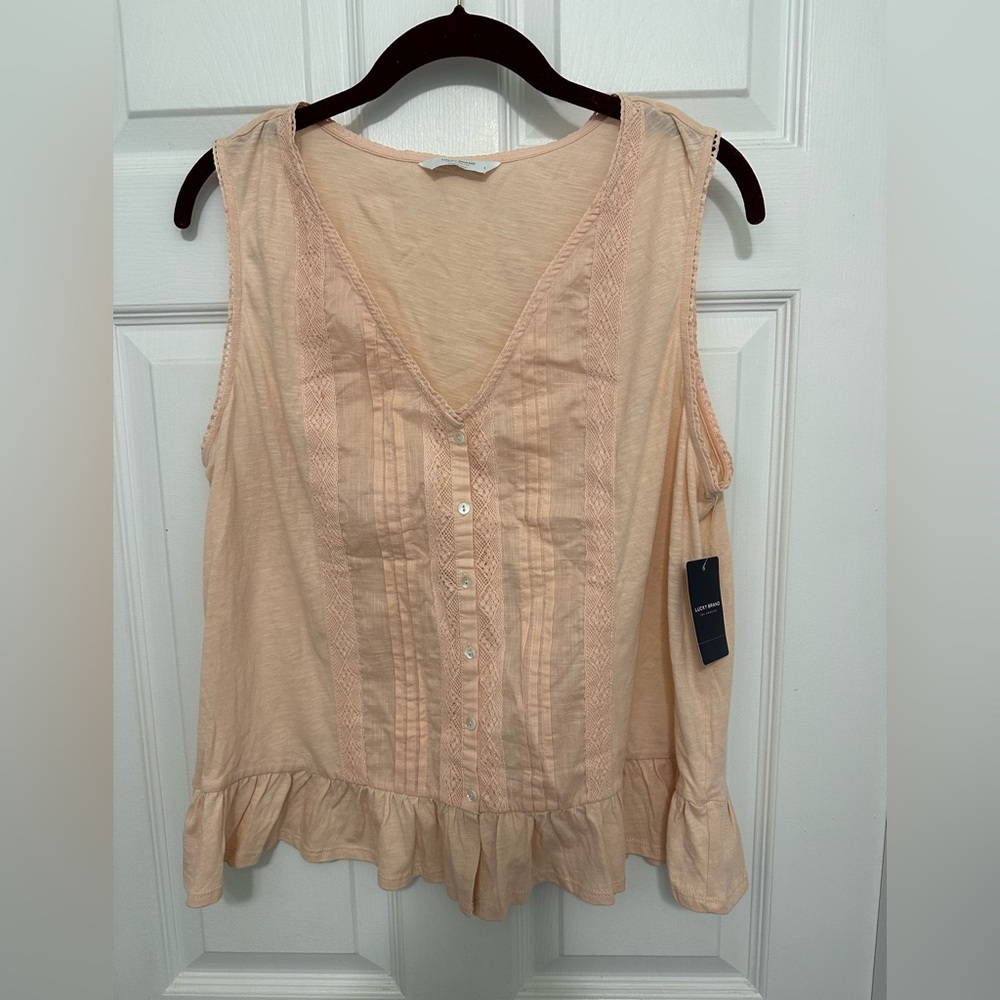 Lucky Brand Peach Button-Down Blouse